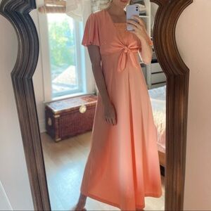 Vintage House of Nu-Mode Toronto Canada Peach Maxi Dress 2 piece set